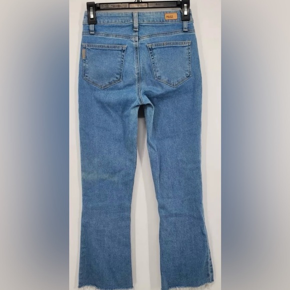 PAIGE, size 26”Rory Crop Flare w/ Raw Trim hems. Soft blue. Denim from heaven - Picture 3 of 11